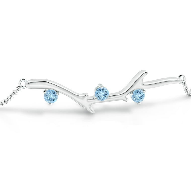 ANGARA Natural Nature Inspired Round Aquamarine Tree Branch