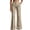 Beige, variant on Women Striped High Waist Flared Suit Pants, Side Pocket Full Length Wide Bootcut Trousers Business office Commute Spring Fall Elegant Bottoms Beige XL(XL)