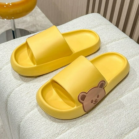

Cartoon Bear Summer Slippers Cute Indoor Slippers Home Slipper Couples Thick Bottom Sole Anti-slip Men Women Ladies Shoes