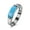 Black, variant on Platinum Plated Black Gun Band Plain Ring Womens Kallaite Stone Blue B500