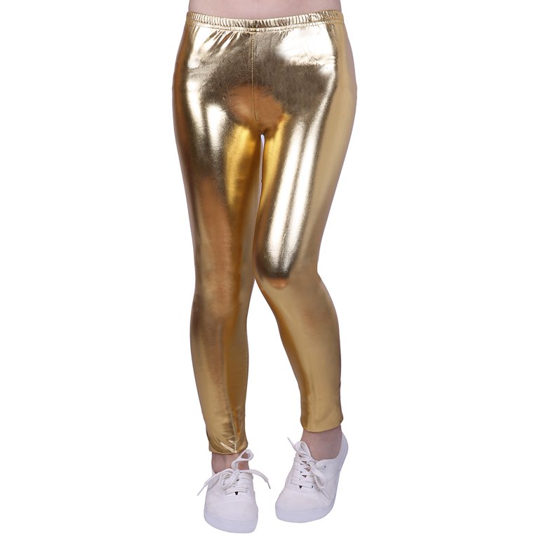 Buy Fluid Girls Metallic Leggings Gold