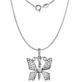thumbnail image 3 of 1 1/4 inch Sterling Silver Butterfly Necklace for Women Diamond-Cut Oxidized finish 20 inch BX_19, 3 of 4