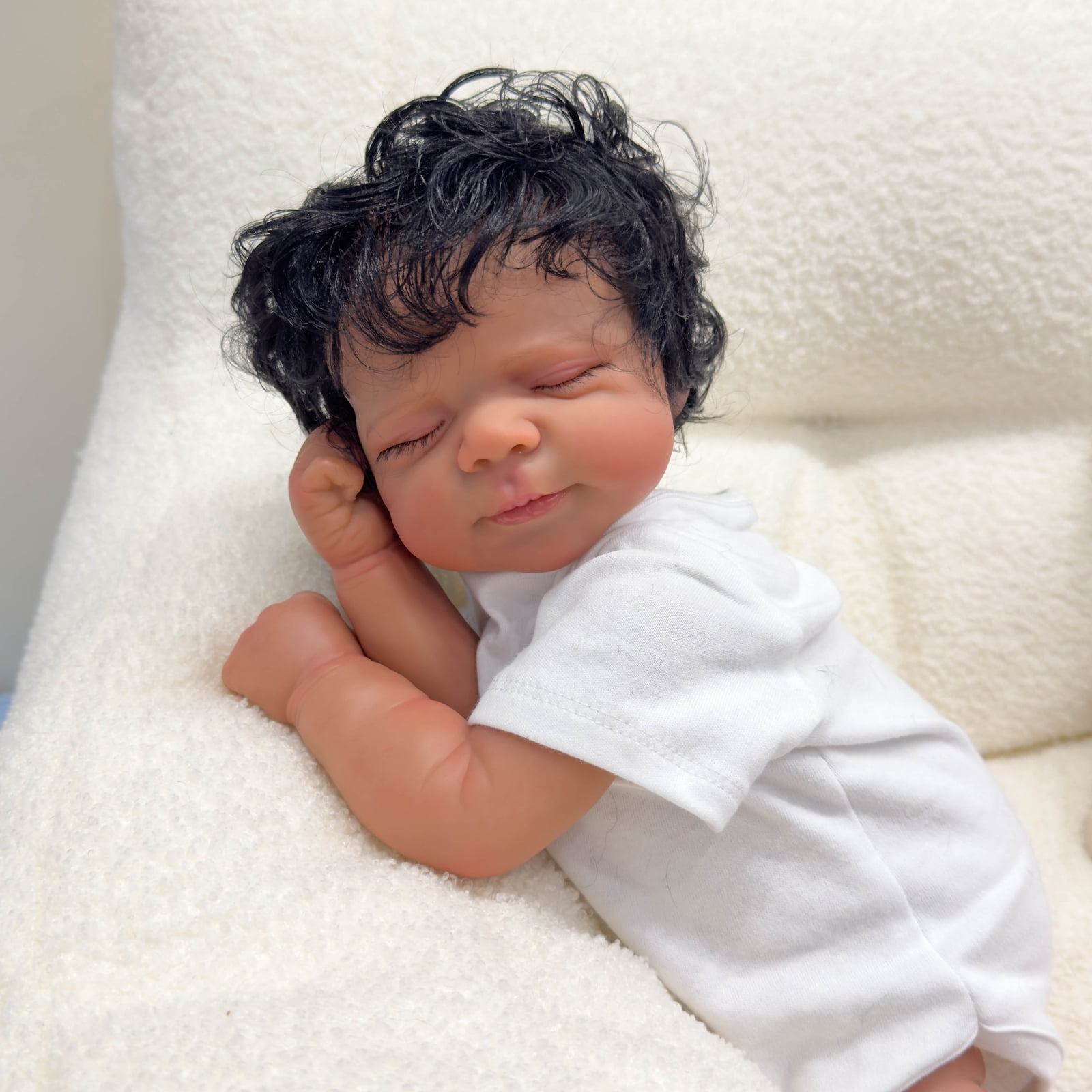 Lifelike Reborn Baby Dolls Black - 18" African American Realistic Newborn Boy Doll Cloth Body Christmas Birthday Gift for Kids Age 3+