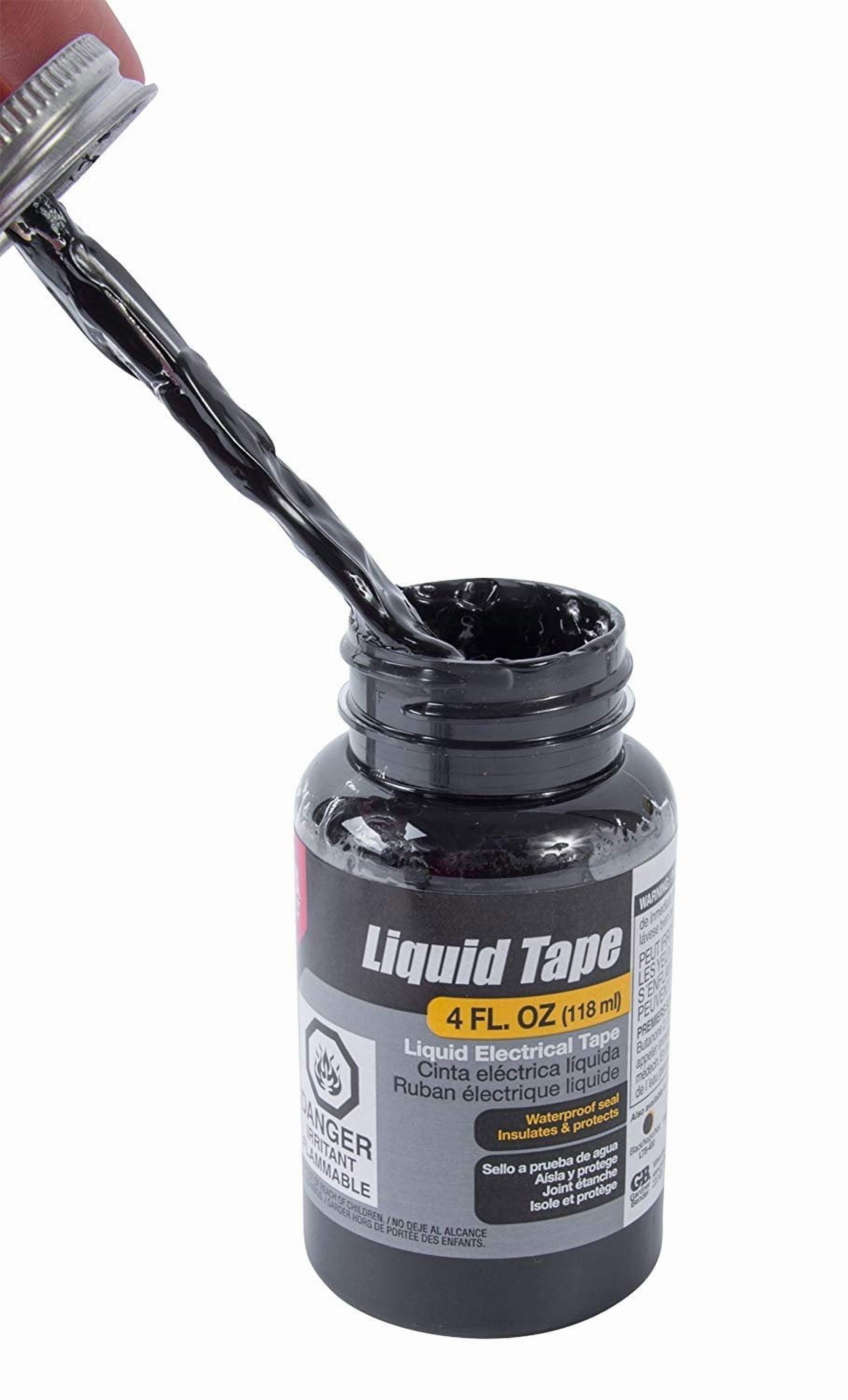 Gardner Bender LTB-400 Liquid Electrical Tape, Easy-on, Waterproof, Indoor/Outdoor Use, 4 Oz. Jar, Black 5-Pack
