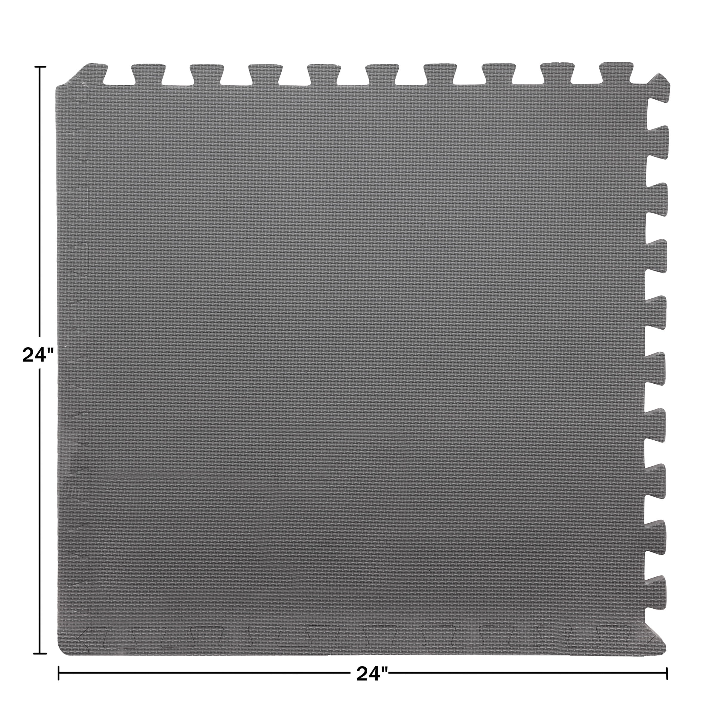 Foam Flooring Tiles – 18-Pack Interlocking EVA Foam Pieces – Non-Toxic Floor Padding for Playroom, Gym, or Basement by Stalwart (Black)
