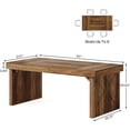 thumbnail image 2 of Tribesigns 63-Inch Dining Table for 6, Rustic Rectangular Wood Kitchen Table, Large Dinner Table with Sturdy Pedestal for Dining Room, Kitchen, 2 of 7