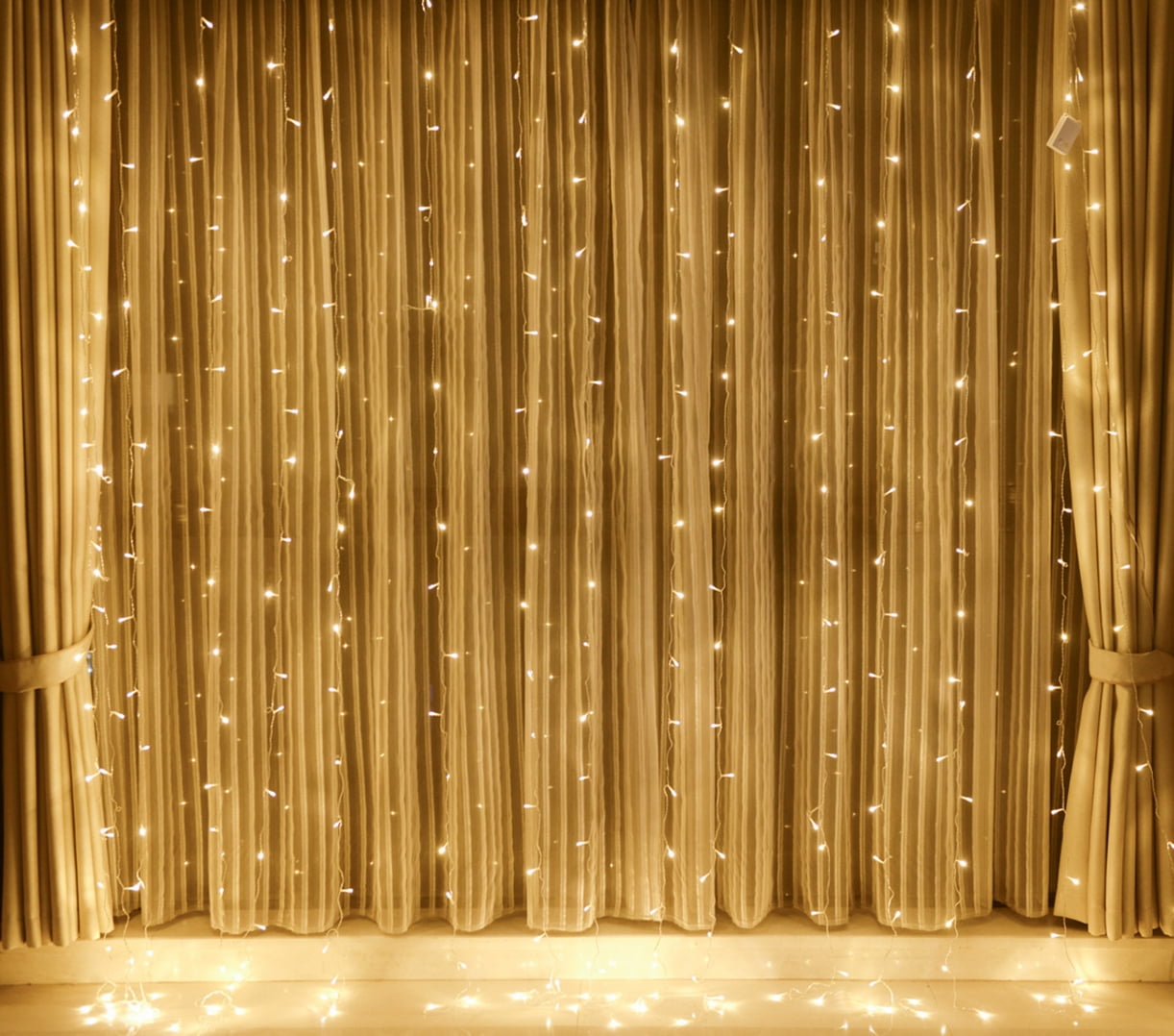 TORCHSTAR 9.8ft x 9.8ft LED Curtain Lights, Starry Christmas String ...
