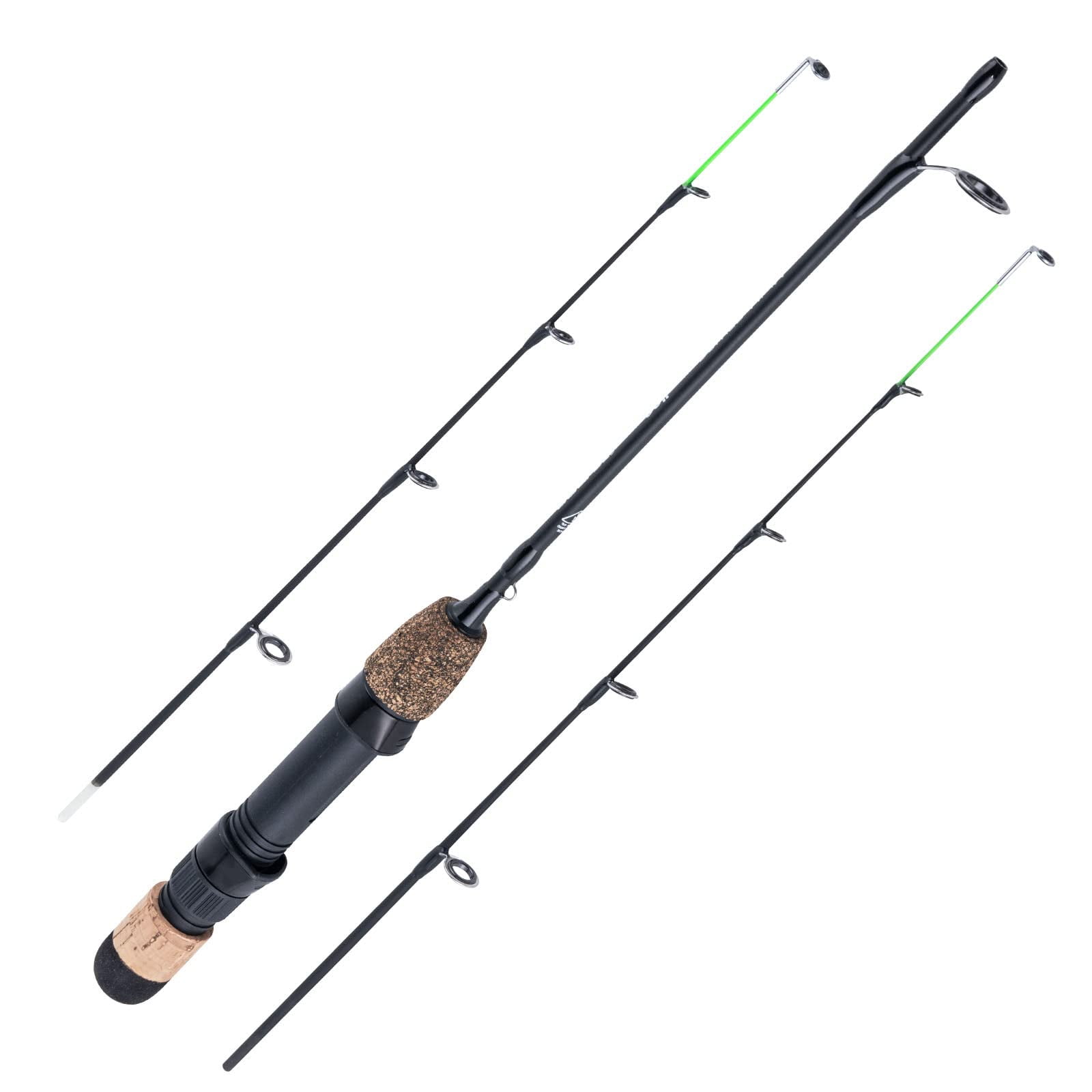 Goture Twin-Tip Ice Fishing Rod, High Visibility Ultralight Ice Fishing  Spinning Rod with Cork Handle 