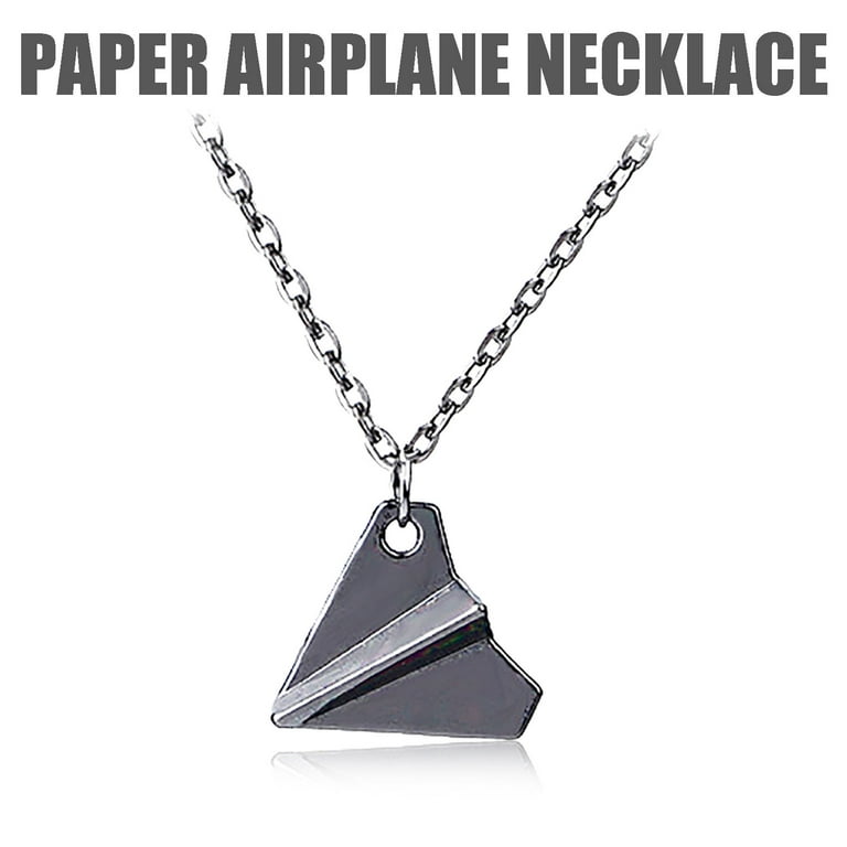 Jikolililili New Vintage Paper Airplane Necklace Highlights Your