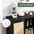 thumbnail image 2 of Eumyviv Modern Accent Sideboards Cabinets with 2 Rattan Doors, Mid-Century Buffets Storage Credenzas for Bedroom Living Room, Black H0046, 2 of 9