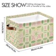 thumbnail image 4 of Yayeee 2 Pack Canvas Storage Basket with Handles for Shelves Fabric Bins Closet Organizer, Light Green Geometric, 4 of 8
