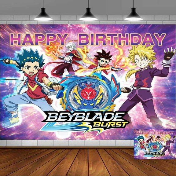 Beyblade Backdrop Banner Party Supplies Poster Movie Theme Background for Photography Kids Birthday Decorations