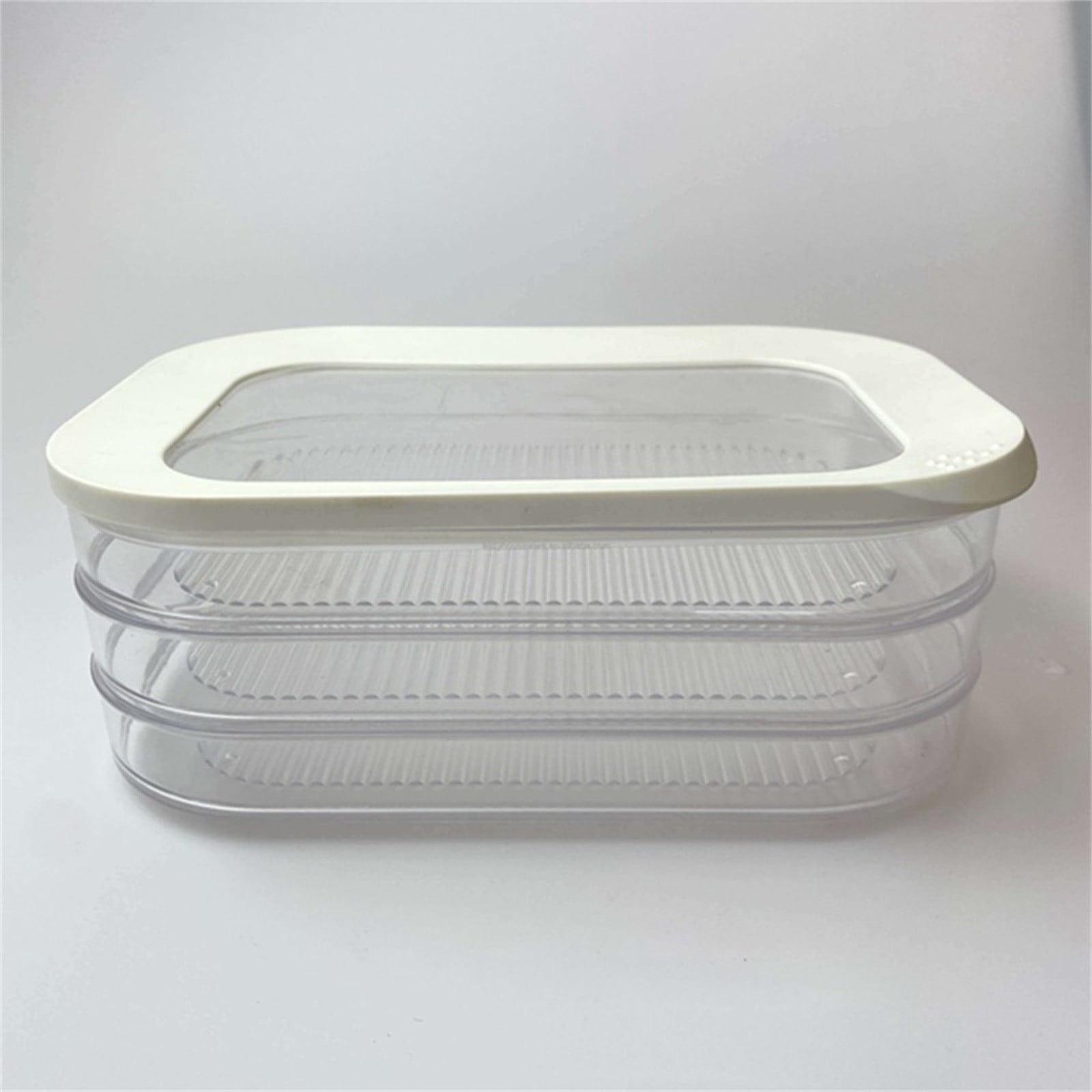 Food Storage Containers for Fridge Plastic Refrigerator Organizers with Lid Stackable Produce Containers to Keep Fruits, Vegetables, Meat (3 Layer)