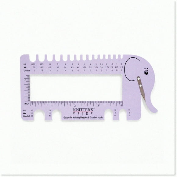 Lilac Crochet Companion - Needle & View Sizer with Yarn Cutter for Perfect Projects in Purple Passion! #KP800224 #Crochet #YarnLove #CraftingEssentials