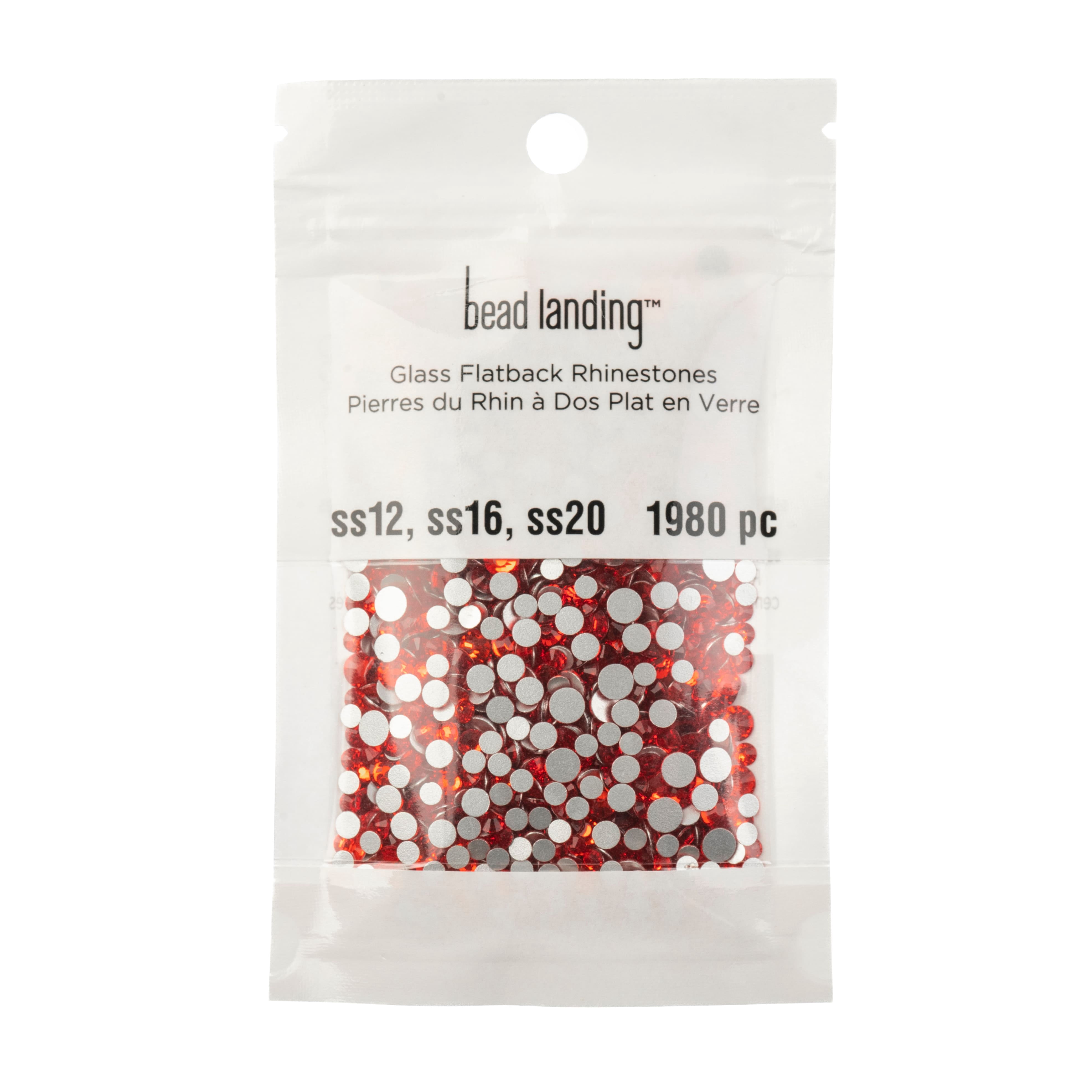 Bead Landing Combo Glass Flatback Rhinestones - SS12, SS16 & SS20 Multi-Size Faceted Gems for DIY Jewelry, Crafts & Nail Art, 12 Pack