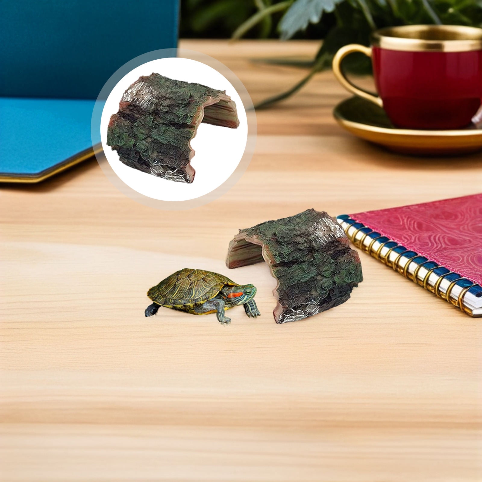 LOLIPPYY 4Pcs Resin Turtle Basking Platform with Ramp for Aquarium Terrarium Decoration