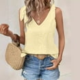 thumbnail image 2 of yillto Womens Summer Tops Ruffle Hem Sleeveless Tank V Neck Fashion Elegant Shirts Loose Blouse, 2 of 7
