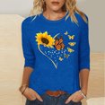 thumbnail image 2 of successthop Trendy Blouses for Women 3/4 Sleeve Tee Shirts Lightweight Oversized Crewneck Clothes Print Shirts, 2 of 5