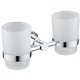 thumbnail image 1 of Vaso de Vidrio para Cepillo de Dientes Doble con Soporte Cromado (Vasos Dobles) Portacepillos de Inodoro, portavasos para lavabo, 1 of 5