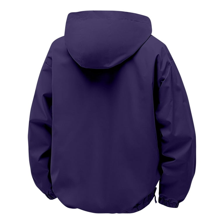 Zpanxa Men's Color Block Windproof Hooded Jacket Ripstop Nylon