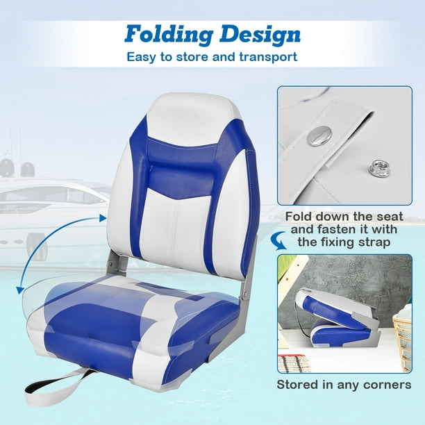  Goplus Low/High Back Boat Seats, Folding Boat Seat