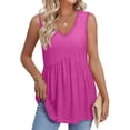 thumbnail image 3 of MOSHU Womens Tank Tops Eyelet Sleeveless Tops for Women Dressy V Neck Babydoll Tank Tops Flowy Summer Shirts, 3 of 9