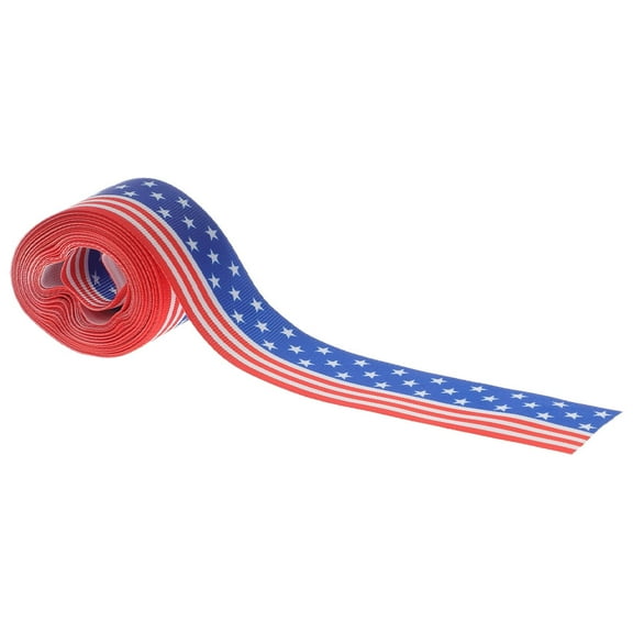 Worgeous Patriotic Decorative Ribbon for Crafts and Bow Making Multi Color Polyester 5 Yards x 2.5 Inch