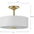 thumbnail image 4 of Inspire Collection Two-Light Satin Brass Summer Linen Shade New Traditional Semi-Flush Light, 4 of 6
