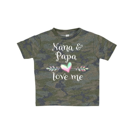 

Inktastic Nana and Papa Love Me- Heart Grandchild Gift Toddler Boy or Toddler Girl T-Shirt