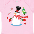 thumbnail image 4 of Inktastic Top Hat Snowman with Christmas Tree and Candy Cane Boys or Girls Baby Bodysuit, 4 of 5