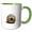Green/White, variant on 3drose, Young Spur Thighed Tortoise Looking Out of Its Shell Cut Out, 11oz Two-tone Red Mug