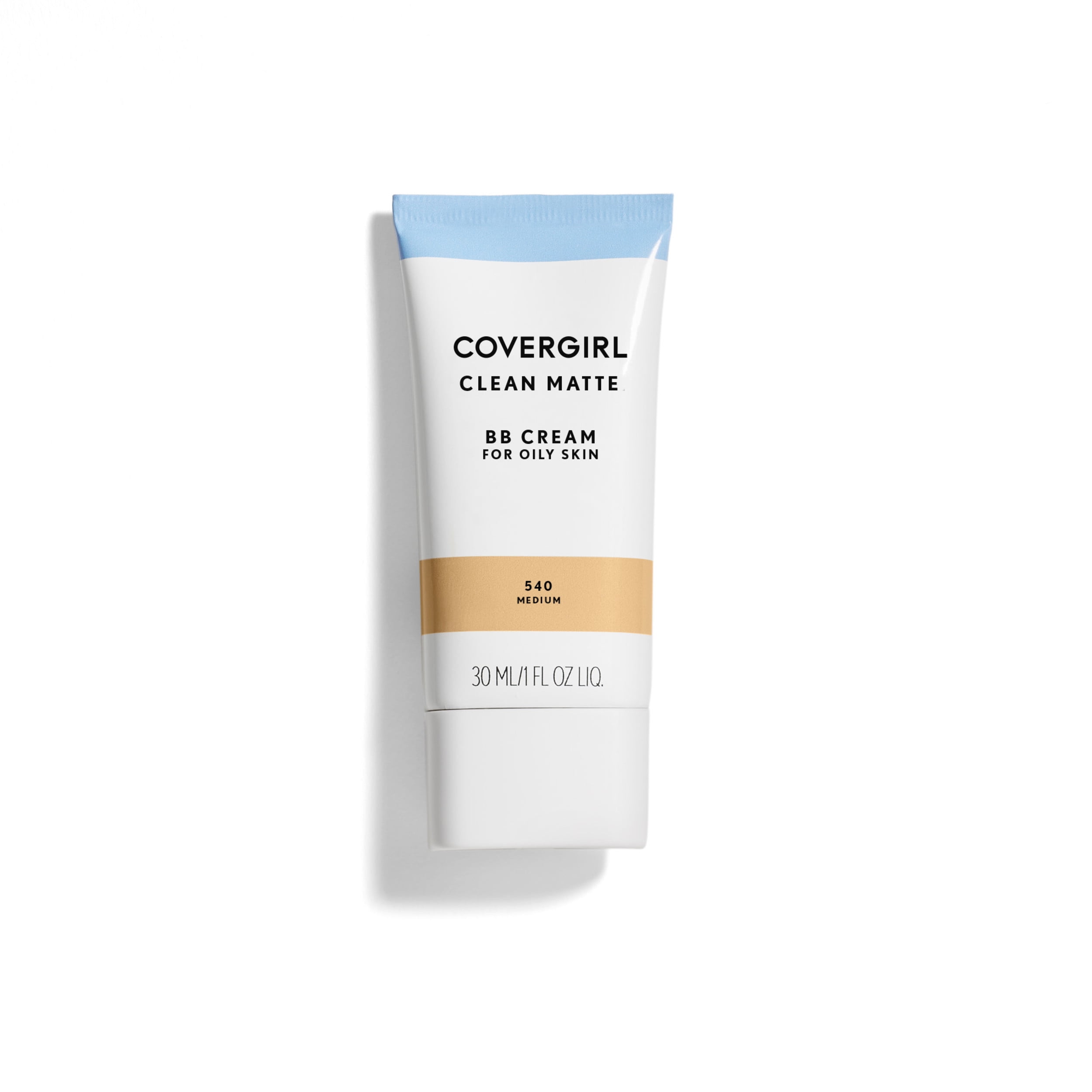 COVERGIRL Clean Matte BB Cream For Oily Skin, 540 Medium, 1 fl oz, Oil-Free Finish BB Cream, BB Cream Foundation, No Clogged Pores, Evens Skin Tone and Hides Blemishes, Water Based Foundation