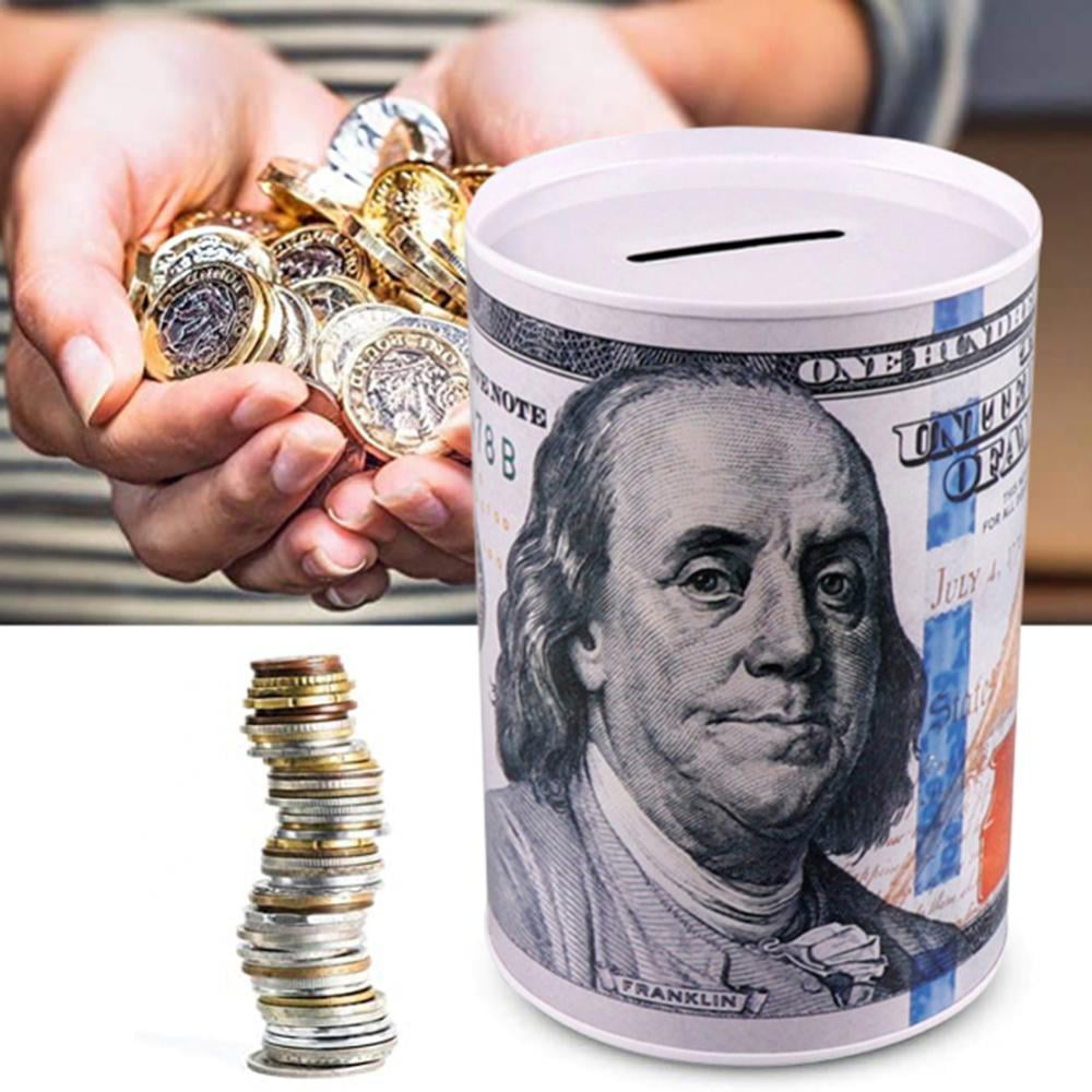 One Hundred $100 Dollar Bill Tin Coin Piggy Bank #CH85606 Cotton Valley 
