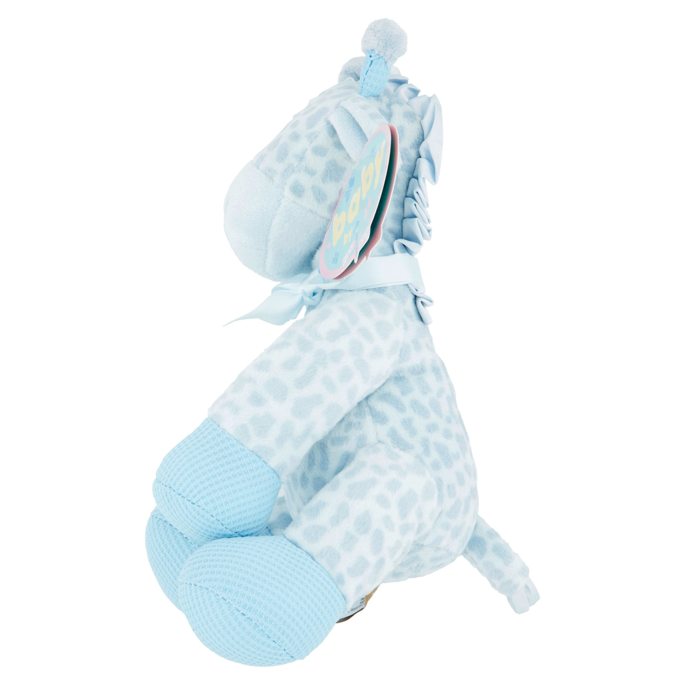 First and Main Jingles 8 1 2 inch Sitting Giraffe Plush Blue