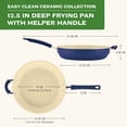 thumbnail image 5 of Farberware Easy Clean 12.5 Inch Ceramic Nonstick Frying Pan / Skillet with Helper Handle, Dishwasher Safe, Blue, 5 of 15