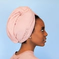 thumbnail image 3 of Sleek'e Microfiber Hair Wrap  Ultra Absorbent and Soft Anti-Frizz Quick Dry Hair Turban Twist Towel for Drying Thick, Curly, and Long Hair Millenial Pink, 3 of 5