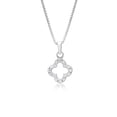 thumbnail image 7 of Femme Jam 925 Sterling Silver Cubic Zirconia Floral / Clove Shape Necklace for Women, 7 of 7