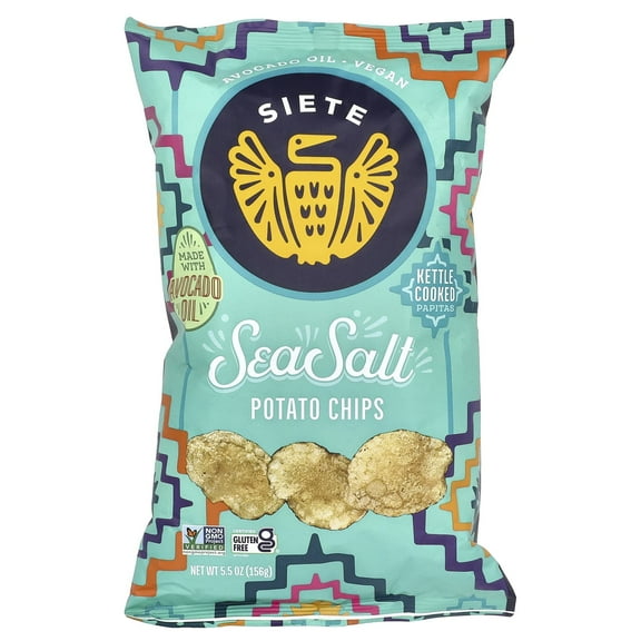 Siete Kettle Cooked Potato Chips Sea Salt - 5.5 oz Pack of 3