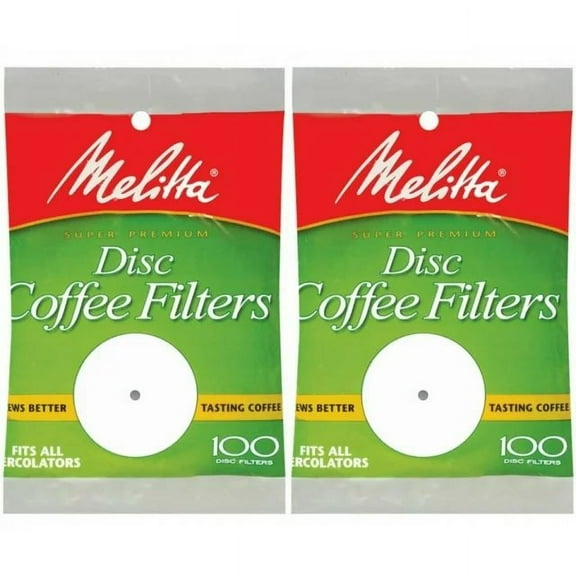 Melitta 3.5 Inch White Disc Coffee Filters Pack of 2