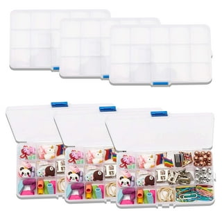 Plastic Organizer Container Storage Box with Adjustable Dividers for Jewelry  Making, Beads, Earrings, Rhinestones, Craft Supplies, Fishing Hooks (6 Pack  15 Grids) 