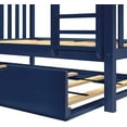 thumbnail image 3 of BEDSMART Solid Wood Twin Over Twin Bunk Bed With Trundle | Blue, 3 of 3