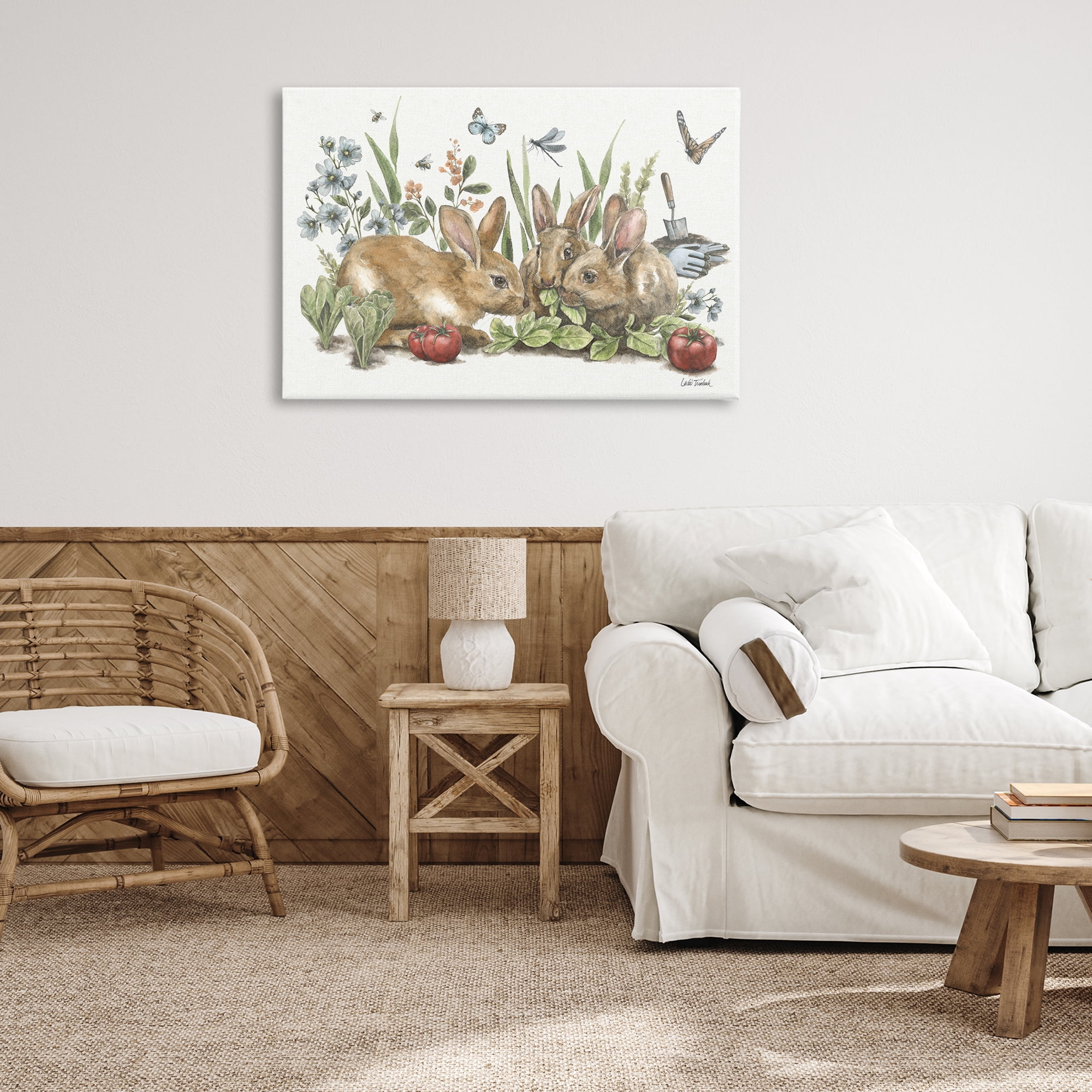 Stupell Industries Garden Patch Scene Botanical & Floral Painting Gallery Wrapped Canvas Art Print Wall Art, 36 x 24