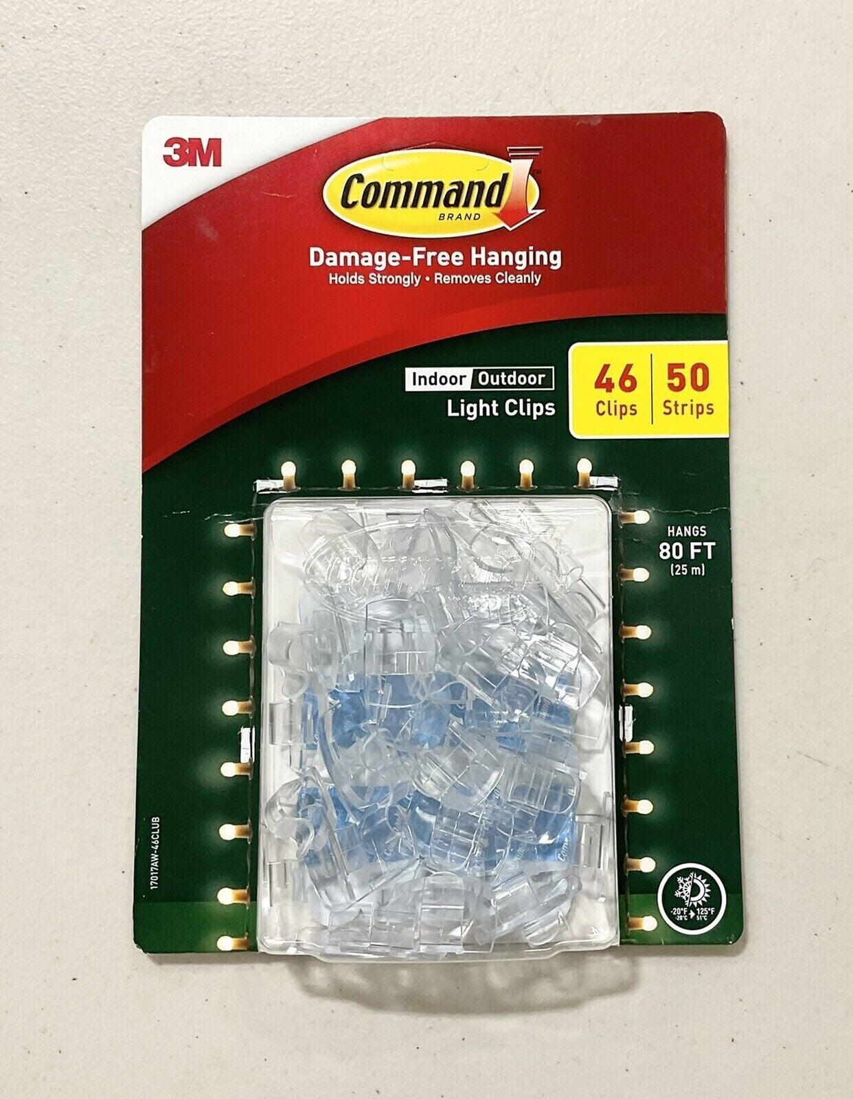3M Command Indoor/Outdoor Light Clips 46 Count