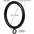 thumbnail image 3 of Curtain Ring Metal 42-Pcs 2.0 Inch Inner Diameter with Eyelets Fit Up to 1.7 Inch Rod Large Wire Diameter (Black-42pcs), 3 of 5