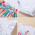 thumbnail image 7 of Yuncity Girls Romper Outfit Flutter Sleeve Floral Plaid Skirt Birthday Themed Bodysuit Sleeves Coordinating Hairpiece Onesie 3 Piece Outfit Sets Size 1-3 Monthss, 7 of 7