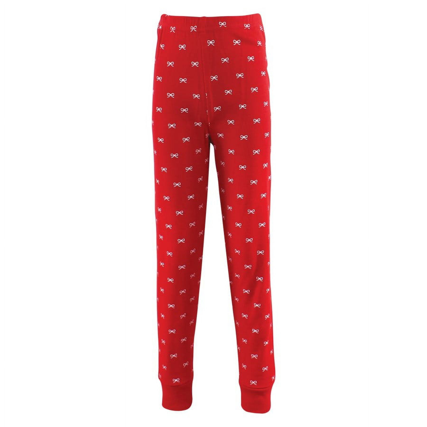Hudson Baby Child Girl Cotton Pajama Set, Red Truck Bows, 8 Years