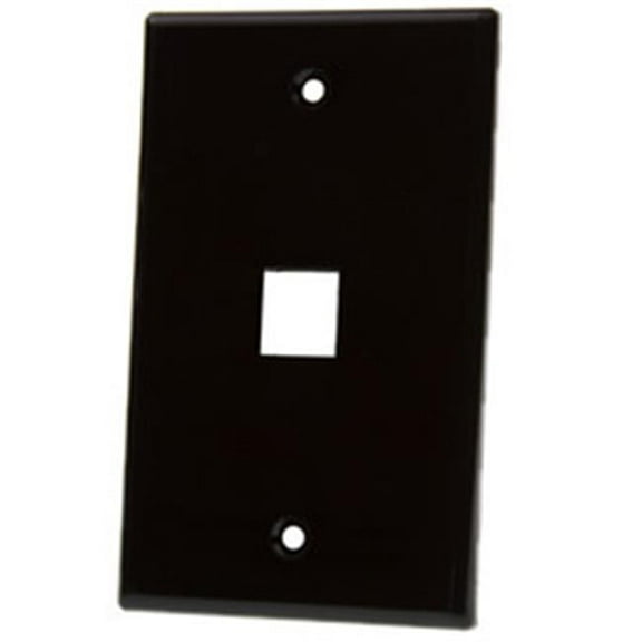 1 Port Single Gang Keystone Wall Plate, Black