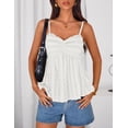 thumbnail image 3 of Wrongduck Womens V Neck Spaghetti Strap Tank Top Flowy Sleeveless Y2K Summer Going Out Cami Shirt 2026, 3 of 15