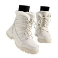 thumbnail image 3 of Gyexs Snow Boots for Women Waterproof Winter Shoes for Women 2025 Casual Fashion Thickening Warm Lace Up Booties Z02 Beige Size 8.5, 3 of 9