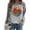 Gray, variant on kayannuo Fall Clothes For Women Women's Casual Loose Round Neck Long Sleeve Sunflower Print Top Blouse T-shirt Wine